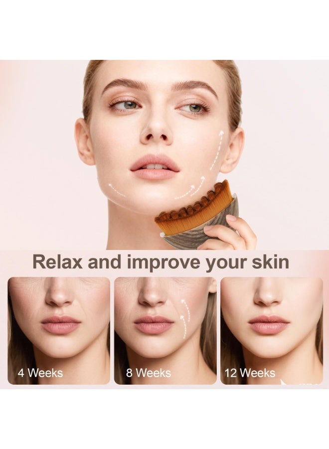 Zarra Traders Lymphatic Contour Face Brush-Facial Dry Brush-Lymphatic Drainage Massager,Soft Dry Brushing Beauty Tool for Jawline, Chin & Facial Sculpting Designed to Fit Precisely - Image 4